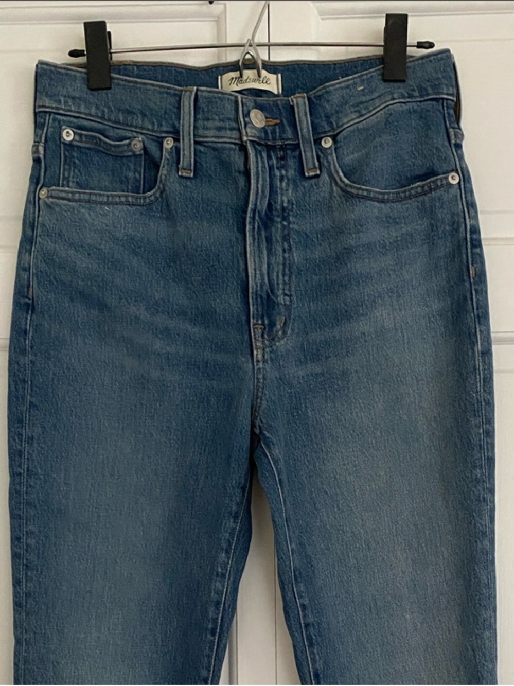 Madewell High-Rise Straight-Leg Jeans in Medium Blue